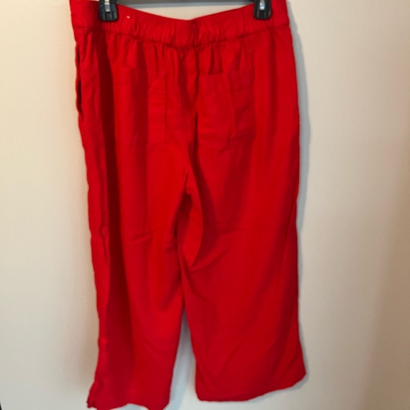 Loft Wide Leg Cropped Linen Pants - Picture 2 of 4